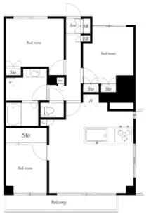 リーデンスフォート横浜【15階】の間取り