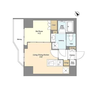 ルジェンテ・バリュ上野根岸【5階】の間取り