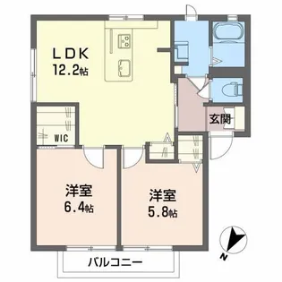 ディアスT1【2階】の間取り