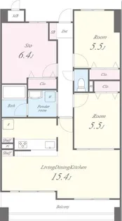 ルミナスベガ【5階】の間取り