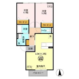 グラマードマレ B【2階】の間取り