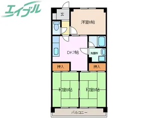 北柿桜マンション【3階】の間取り