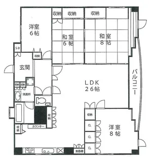 タイムス西田辺【3階】の間取り