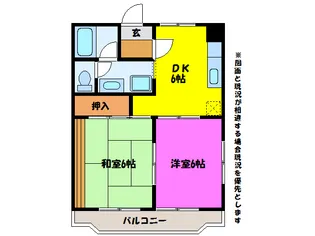 マンション鮎ヶ瀬【2階】の間取り