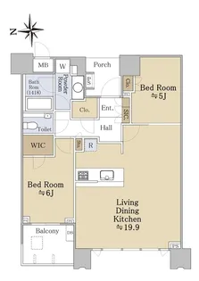 ドゥ・トゥール【9階】の間取り