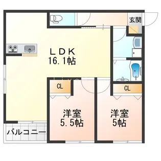 プライム神戸垂水【2階】の間取り