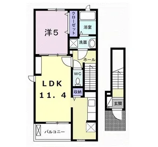 テェーニメント・富岳【2階】の間取り