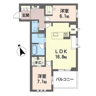 リシェス・ノワール下北沢【2階】の間取り