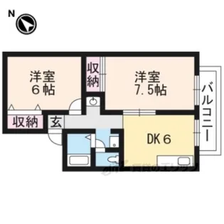 グリーンタウンハタケヤマB棟【2階】の間取り