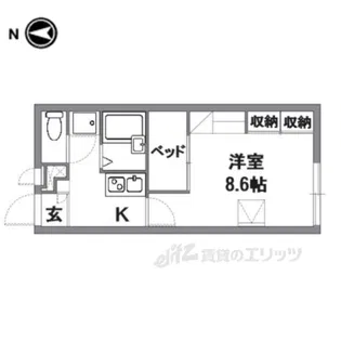 レオパレスプルメリア【2階】の間取り
