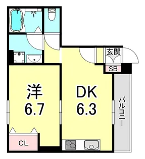 ベルリード塩屋北【1階】の間取り