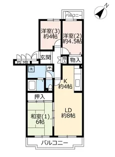 UR清瀬駅前ハイツ【5階】の間取り