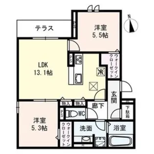 ロイジェント住之江公園【2階】の間取り