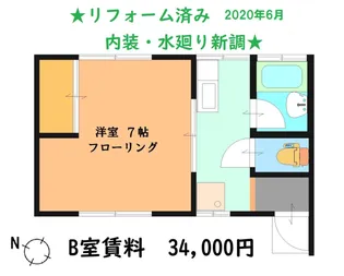 コーポ荒川【1階】の間取り