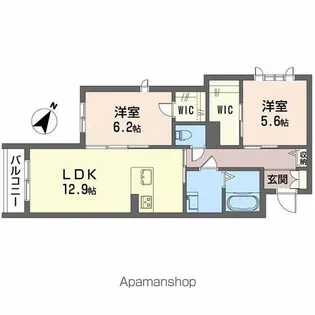 シャーメゾングレース堀止【2階】の間取り