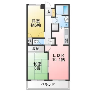 エメラルドハイツE【4階】の間取り