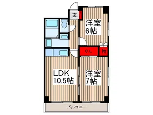 レジデンス綾【2階】の間取り