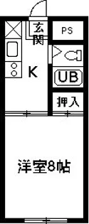 ハイツ波志江B【1階】の間取り