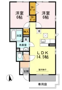 キャトルセゾン B棟【1階】の間取り