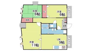 六甲パレス【3階】の間取り