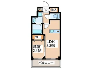 クローバー・グランツ北野田【4階】の間取り