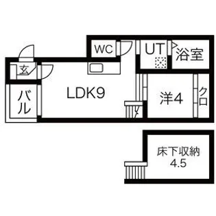 志賀本通ヒルズ【1階】の間取り