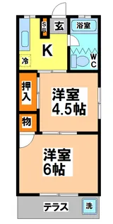 岡本ハイツ【1階】の間取り