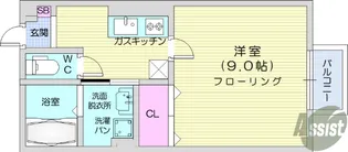 ヴィラージュ輝A【1階】の間取り