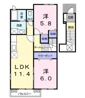 テラース磯上C【2階】の間取り