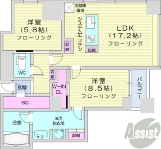 プライムメゾン大通公園【14階】の間取り
