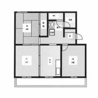 秋山ハイツ A棟【4階】の間取り