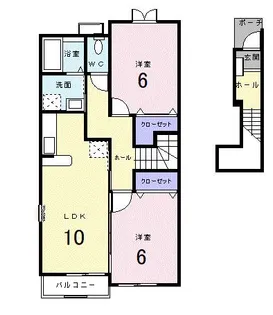プラシード・コルソC【2階】の間取り