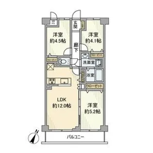 モナーク西浦和パークサイド【5階】の間取り