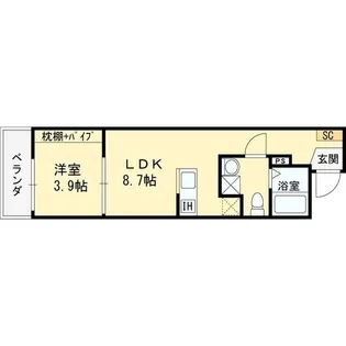 兵庫県尼崎市開明町2【アパート】の間取り