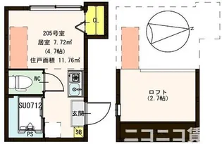ハーモニーテラス日ノ出町III【2階】の間取り