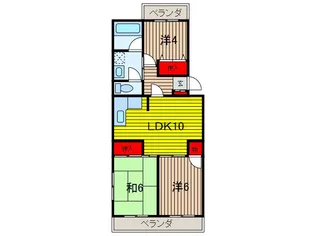 富士見ハイツ【2階】の間取り