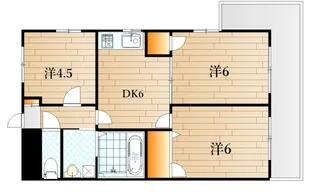 山の田アカマツハイツ【4階】の間取り