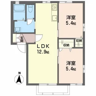 福島県郡山市八山田1【アパート】の間取り