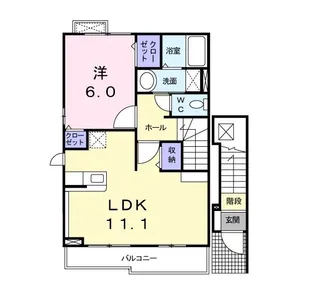 広島県広島市安佐南区山本6【アパート】の間取り