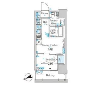 パークアクシス芝浦キャナル【4階】の間取り