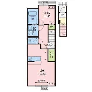 リアン上町【2階】の間取り