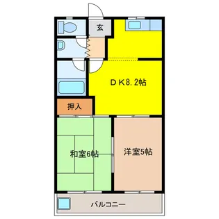 リバティはなみずきB【1階】の間取り