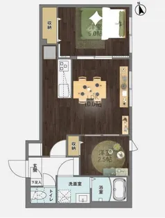 ウェルスクエア桜上水【1階】の間取り