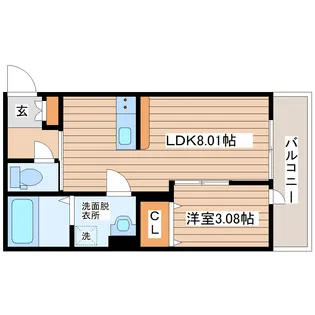 フォリアビレッジ長町南B【3階】の間取り