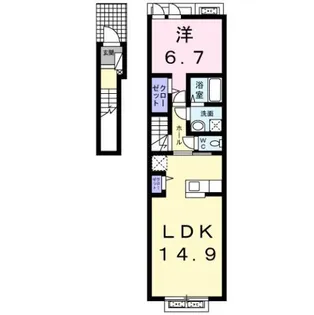 秋田県横手市安田字堂山【アパート】の間取り