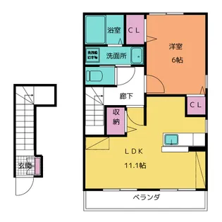 パシアンB【2階】の間取り