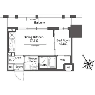 東京都文京区春日1【マンション】の間取り