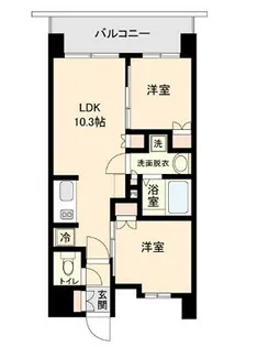 オープンブルーム二子【6階】の間取り