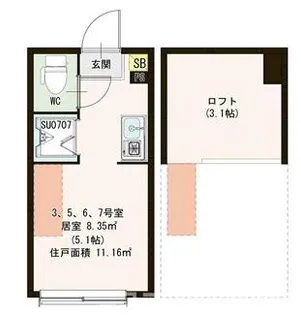 ウィステリア南阿佐ヶ谷【1階】の間取り
