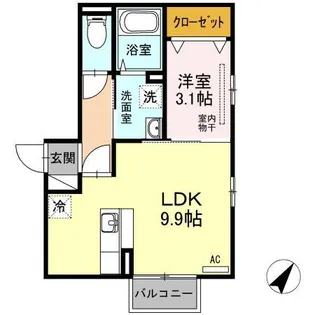 ラ・ランド上新栄【2階】の間取り